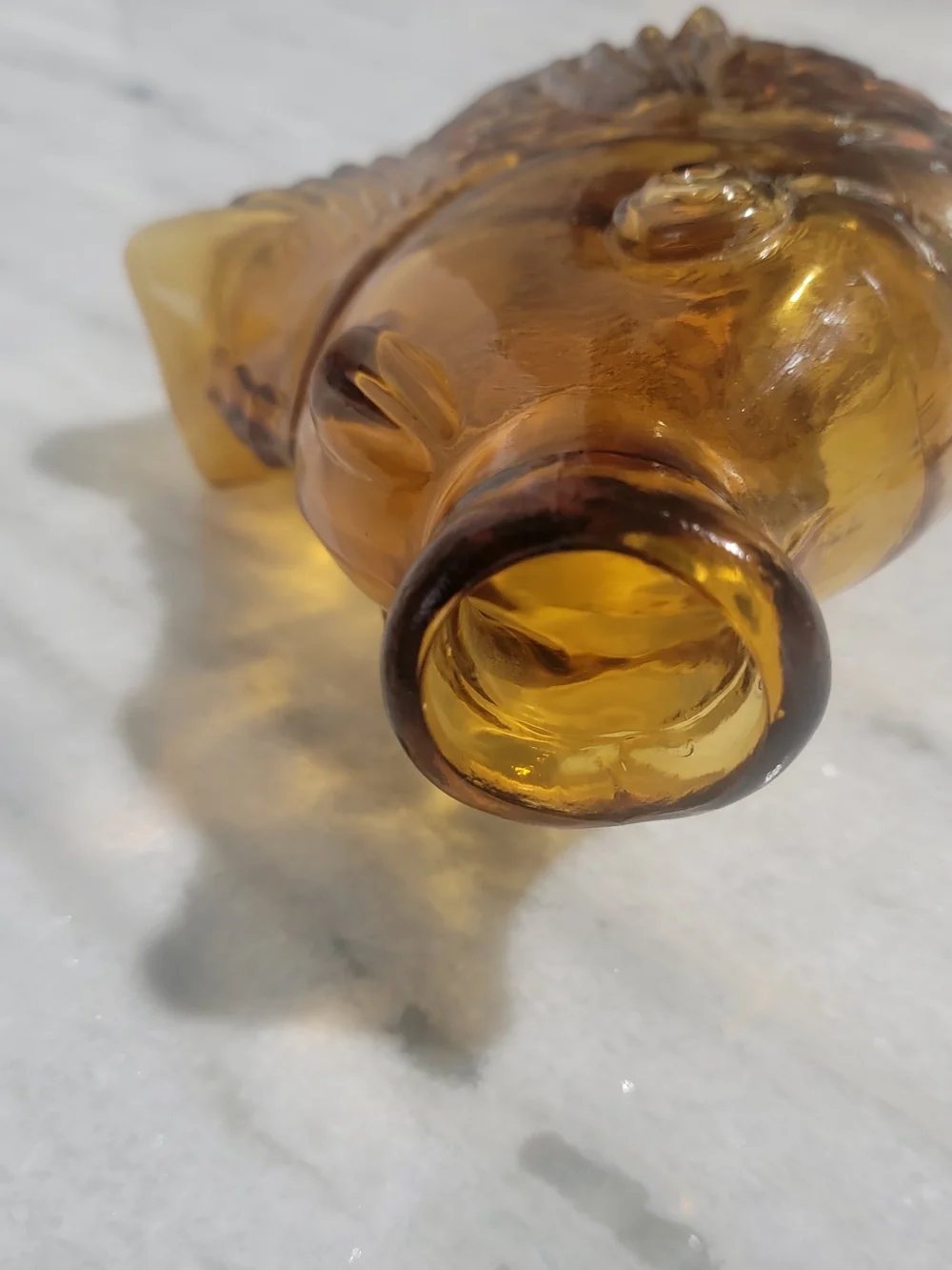 Amber Glass Fish Ornament  Decorative Accent